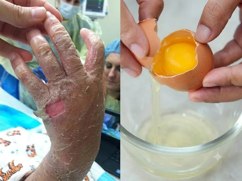 Trứng giàu protein, chưa có bằng chứng khiến da sau bỏng bị loang màu.