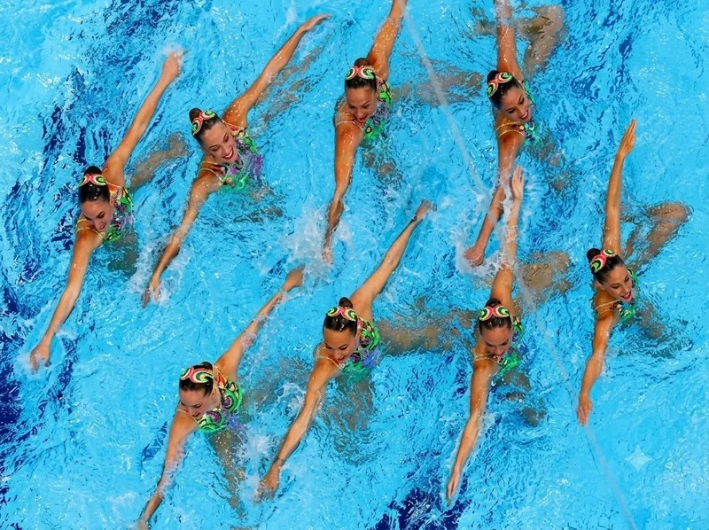 Bơi nghệ thuật Olympics chấm điểm dựa trên độ khó và thực hiện